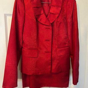 Beautiful Larry Levine skirt/jacket suit, Red, Sz4, worn once